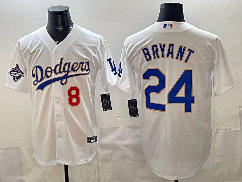 Men 2026 Los Angeles Dodgers #24 Bryant White Gold Game Nike MLB Jersey style 0012->->MLB Jersey
